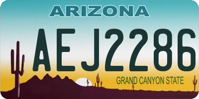 AZ license plate AEJ2286