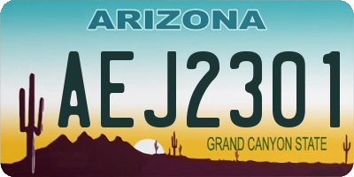AZ license plate AEJ2301