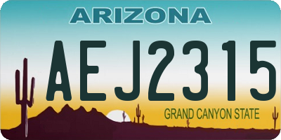 AZ license plate AEJ2315