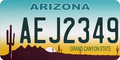 AZ license plate AEJ2349