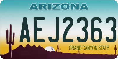 AZ license plate AEJ2363