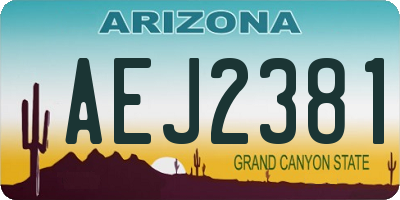 AZ license plate AEJ2381