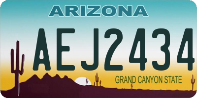 AZ license plate AEJ2434