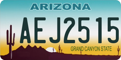 AZ license plate AEJ2515