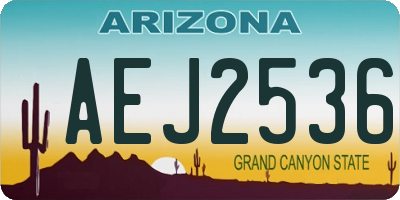 AZ license plate AEJ2536