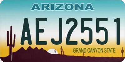 AZ license plate AEJ2551
