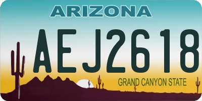 AZ license plate AEJ2618
