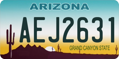 AZ license plate AEJ2631