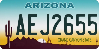 AZ license plate AEJ2655