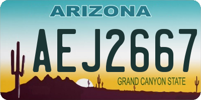 AZ license plate AEJ2667