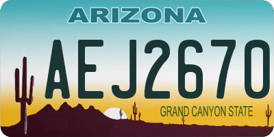 AZ license plate AEJ2670