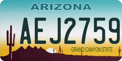 AZ license plate AEJ2759