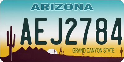 AZ license plate AEJ2784