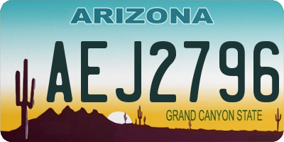 AZ license plate AEJ2796