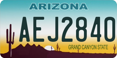 AZ license plate AEJ2840