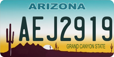 AZ license plate AEJ2919