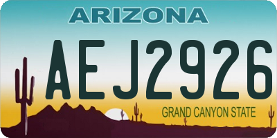 AZ license plate AEJ2926