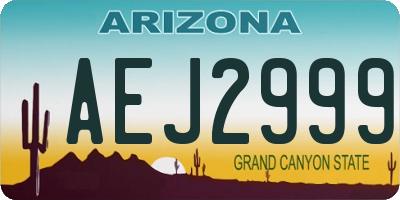 AZ license plate AEJ2999