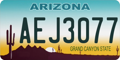 AZ license plate AEJ3077