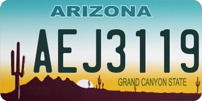 AZ license plate AEJ3119