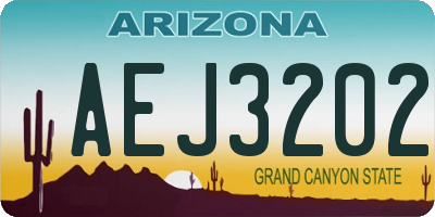 AZ license plate AEJ3202