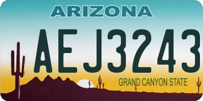 AZ license plate AEJ3243