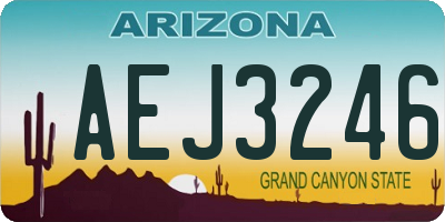 AZ license plate AEJ3246