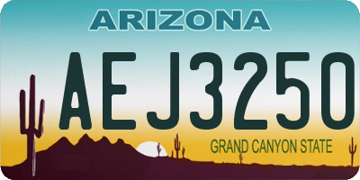 AZ license plate AEJ3250
