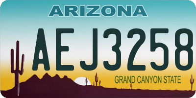 AZ license plate AEJ3258