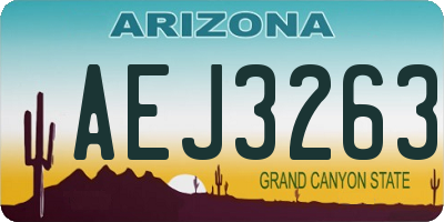 AZ license plate AEJ3263