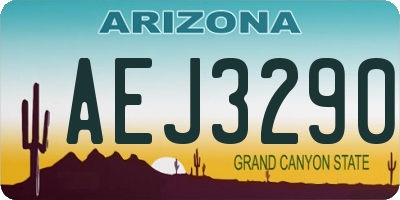 AZ license plate AEJ3290