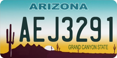 AZ license plate AEJ3291