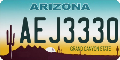 AZ license plate AEJ3330