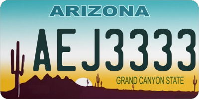 AZ license plate AEJ3333