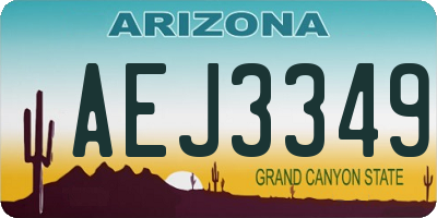 AZ license plate AEJ3349