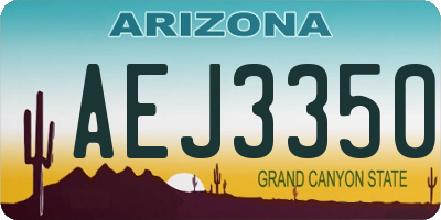 AZ license plate AEJ3350