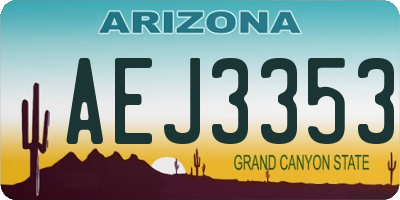 AZ license plate AEJ3353