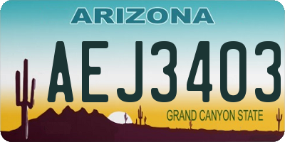 AZ license plate AEJ3403