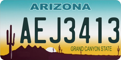 AZ license plate AEJ3413