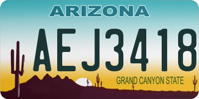 AZ license plate AEJ3418