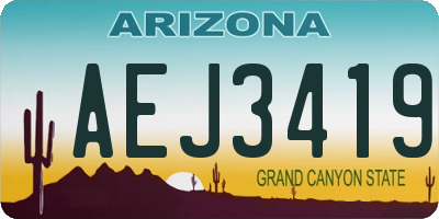 AZ license plate AEJ3419