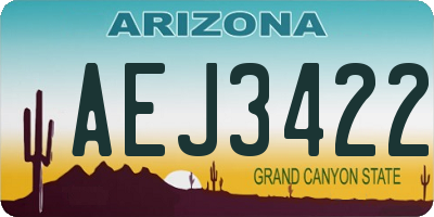 AZ license plate AEJ3422