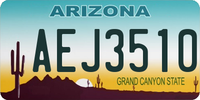 AZ license plate AEJ3510