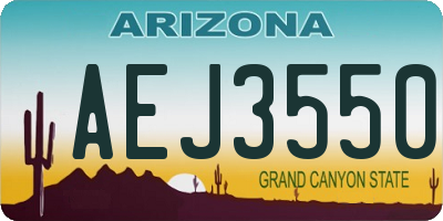 AZ license plate AEJ3550