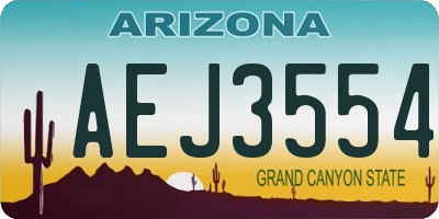 AZ license plate AEJ3554