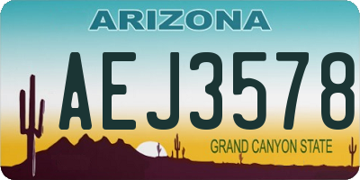 AZ license plate AEJ3578