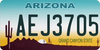 AZ license plate AEJ3705
