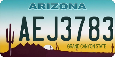 AZ license plate AEJ3783