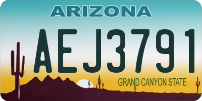 AZ license plate AEJ3791