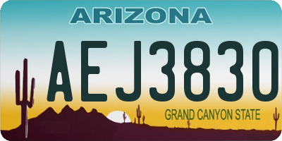 AZ license plate AEJ3830